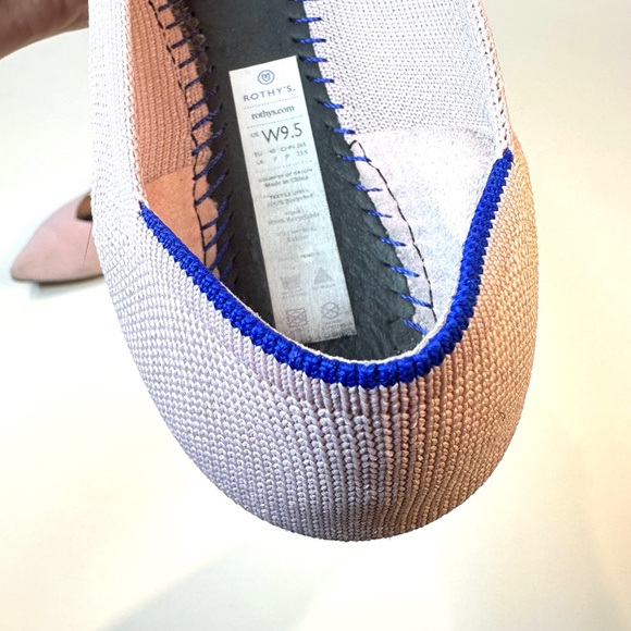 ROTHY's The Point - Light Pink w Blue accent - recycled washable material 9.5 - Picture 11 of 13